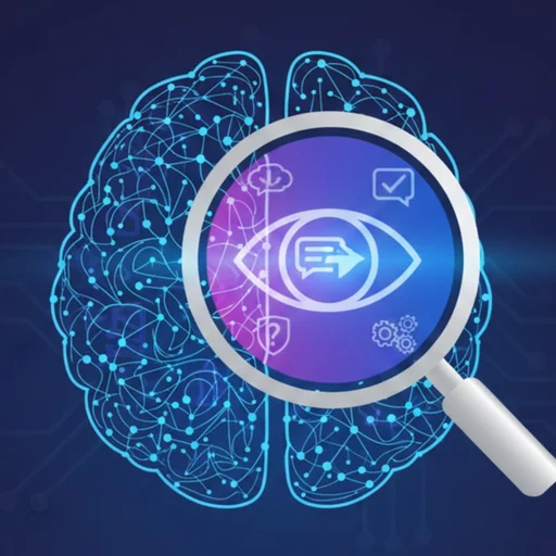 Логотип ThinkLens — мозг и линза для критического чтения
